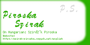 piroska szirak business card